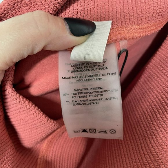 The Upside Apricot Pink Jacquard Textured Dance Midi Pant Leggings - Picture 8 of 11